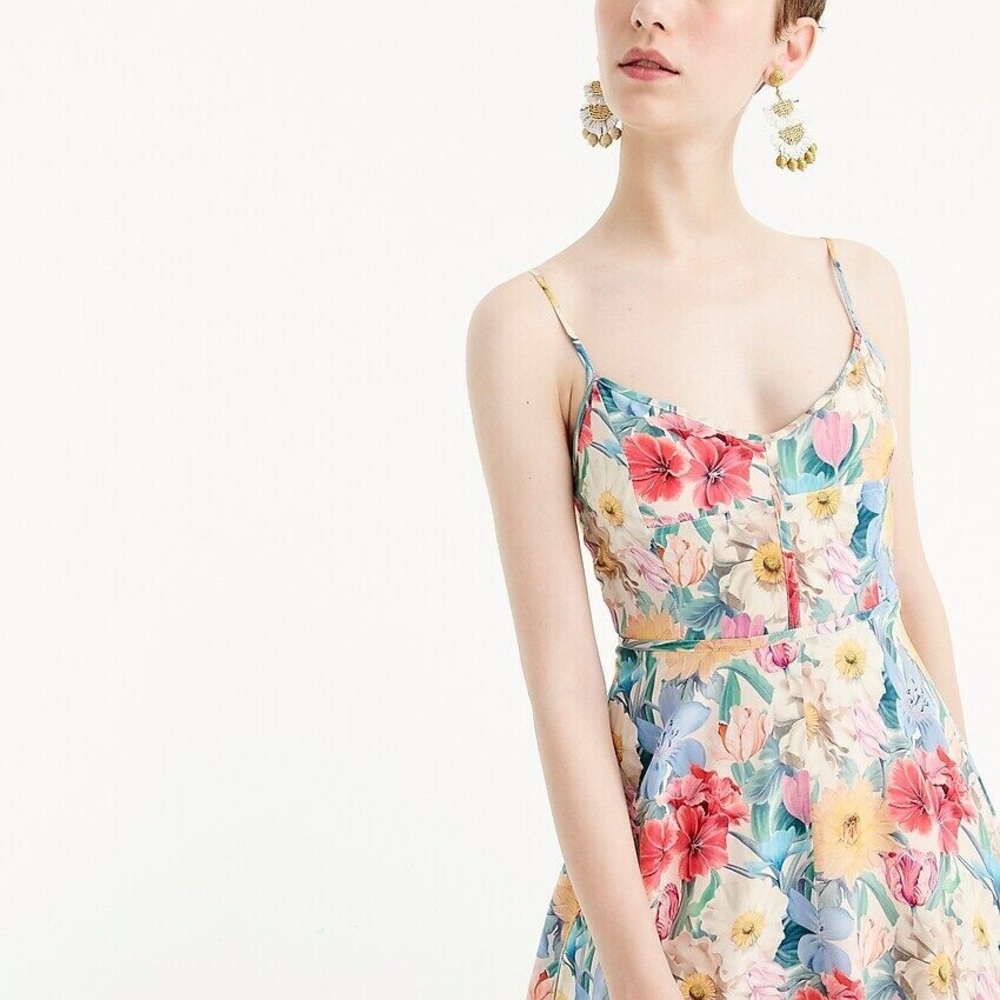 J. Crew Collection silk flowing party dress in Liberty Melody Floral - Picture 3 of 7